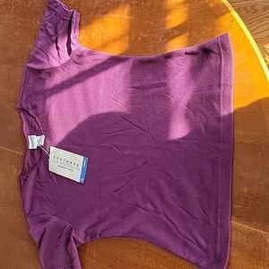 NWT Vintage 90s Sostanza Purple Ribbed Tee Size L